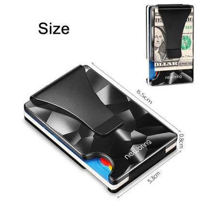 NEWBRING Large-capacity Multi-card Metal Anti-magnetic Card Holder(Diamond Pattern)