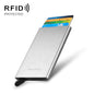 NEWBRING Metal Wallet Automatic Pop-up Anti-degaussing Card Holder, Colour: Grey