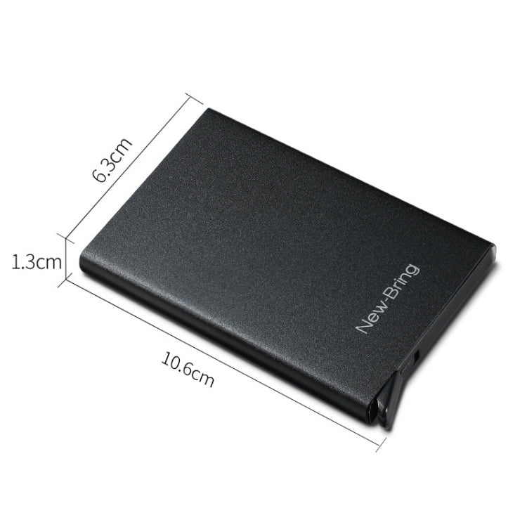 NEWBRING Metal Wallet Automatic Pop-up Anti-degaussing Card Holder, Colour: Grey