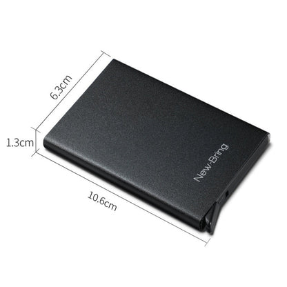NEWBRING Metal Wallet Automatic Pop-up Anti-degaussing Card Holder, Colour: Grey