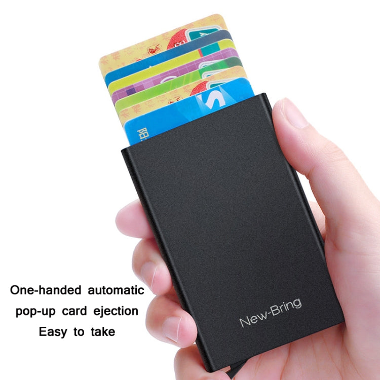 NEWBRING Metal Wallet Automatic Pop-up Anti-degaussing Card Holder, Colour: Grey