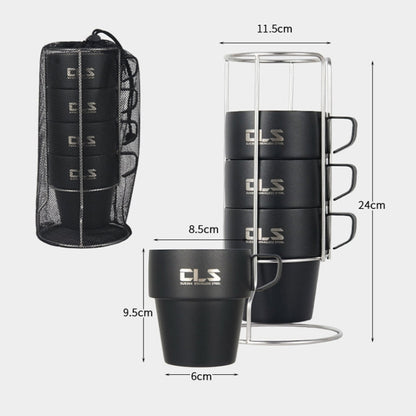 CLS 4 in 1 Outdoor 304 Stainless Steel Camping Cup(300ml)