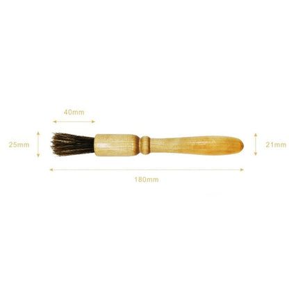 Wooden Handle Coffee Grinding Brush Barbecue Brush Pig Bristle Cleaning Brush(Floral)
