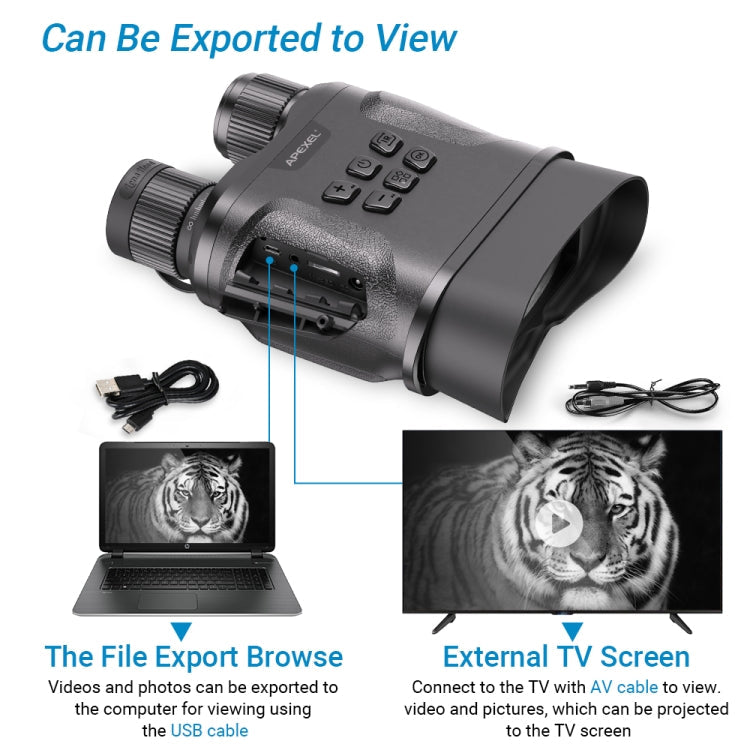 APEXEL Night Vision Binoculars With Video Recording HD Infrared Telescope For Hunting(Black)