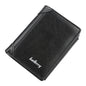 Baellerry D1307 Men Vertical Multi-card Tri-fold Small Wallet Thin Buckle Coin Purse(Black)