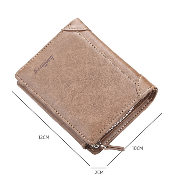 Baellerry D1307 Men Vertical Multi-card Tri-fold Small Wallet Thin Buckle Coin Purse(Black)
