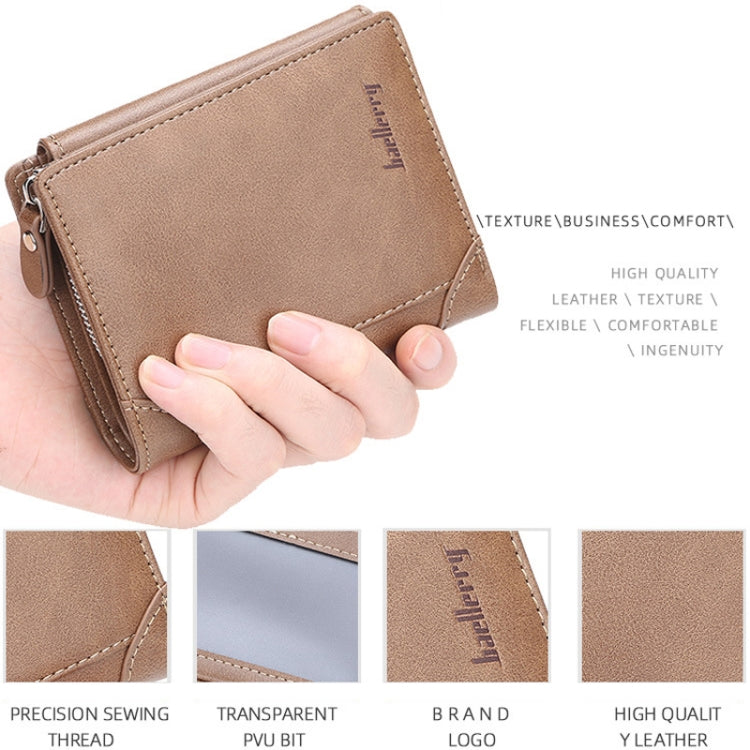 Baellerry D1307 Men Vertical Multi-card Tri-fold Small Wallet Thin Buckle Coin Purse(Black)