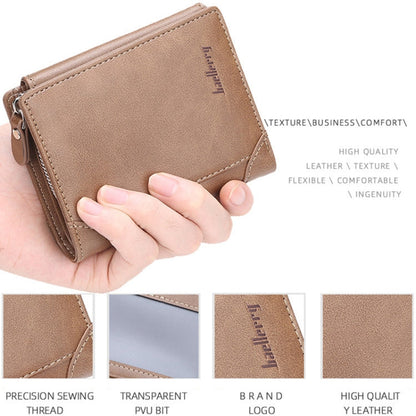 Baellerry D1307 Men Vertical Multi-card Tri-fold Small Wallet Thin Buckle Coin Purse(Black)