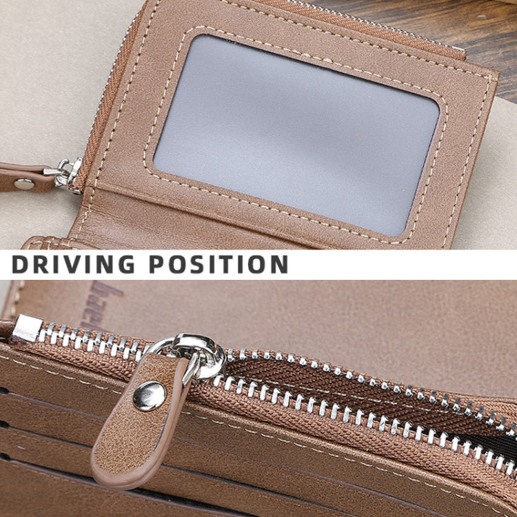 Baellerry D1307 Men Vertical Multi-card Tri-fold Small Wallet Thin Buckle Coin Purse(Black)
