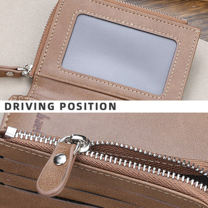 Baellerry D1307 Men Vertical Multi-card Tri-fold Small Wallet Thin Buckle Coin Purse(Black)
