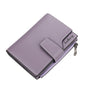 Baellerry N5013 Portefeuille court pour femme, avec plusieurs fentes pour cartes, fermeture éclair et fermoir (violet)