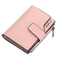 Baellerry N5013 Portefeuille court pour femme avec fermeture éclair à plusieurs emplacements pour cartes et porte-monnaie (rose)