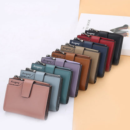 Portefeuille court femme Baellerry N5013 Porte-cartes multiples avec fermeture éclair et boucle pour la monnaie (bleu marine)