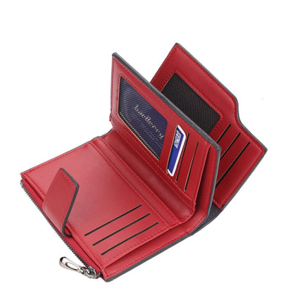 Baellerry N5013 Portefeuille court pour femme, avec plusieurs fentes pour cartes, fermeture éclair et fermoir (violet)