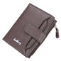 Portefeuille zippé court Baellerry D3218 pour hommes, multi-fentes pour cartes, grande capacité (marron)