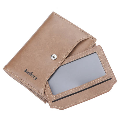 Portefeuille zippé court Baellerry D3218 pour hommes, multi-fentes pour cartes, grande capacité (marron)
