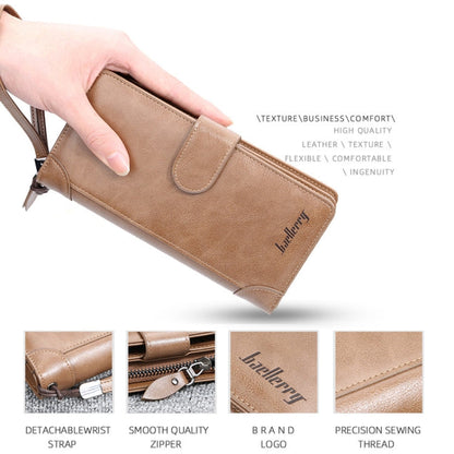 Portefeuille homme Baellerry S6701 d'affaires, multi-cartes, pochette mi-longue, à boucle, avec compartiment à monnaie zippé (marron)