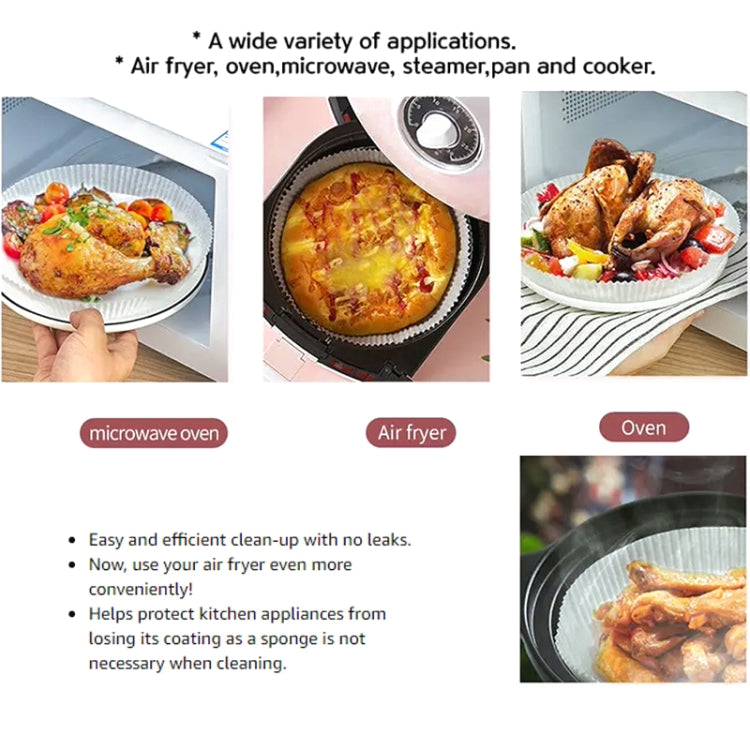 50pcs / Box Air Fryer Liner Baking Oil-absorbing Oil-proof Paper Tray(Normal Color)