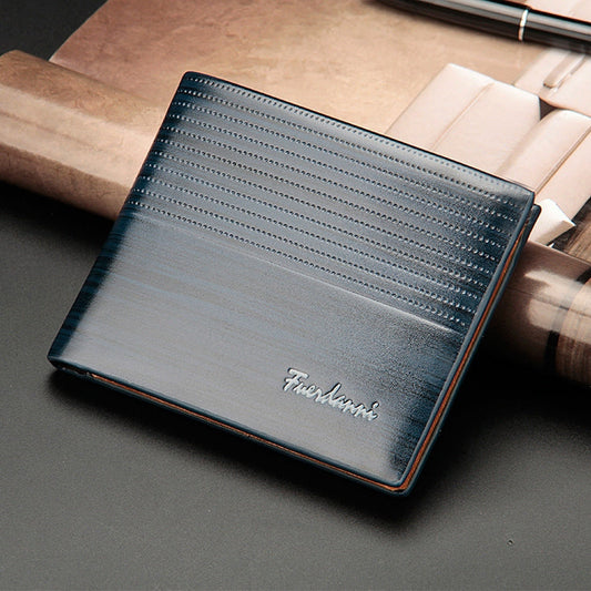 Baellerry KL017 Casual Short Embossed Wallet Horizontal Wallet For Men(Blue)