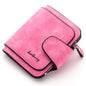Baellerry Ladies Buckle Nubuck Leather Coin Purse Cute Small Fresh Student Wallet(Rose Red)