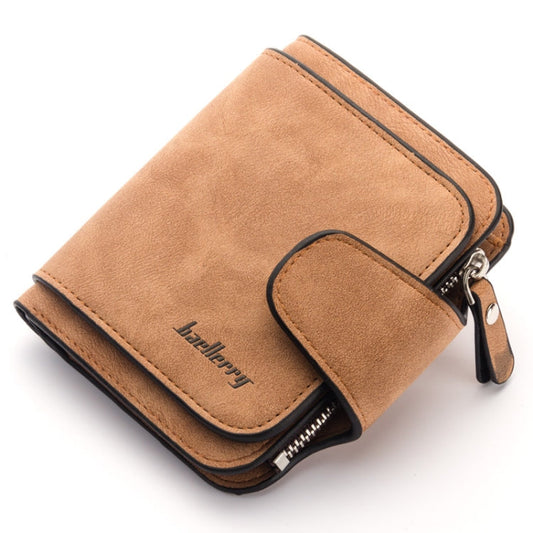 Baellerry Ladies Buckle Nubuck Leather Coin Purse Cute Small Fresh Student Wallet(Brown)