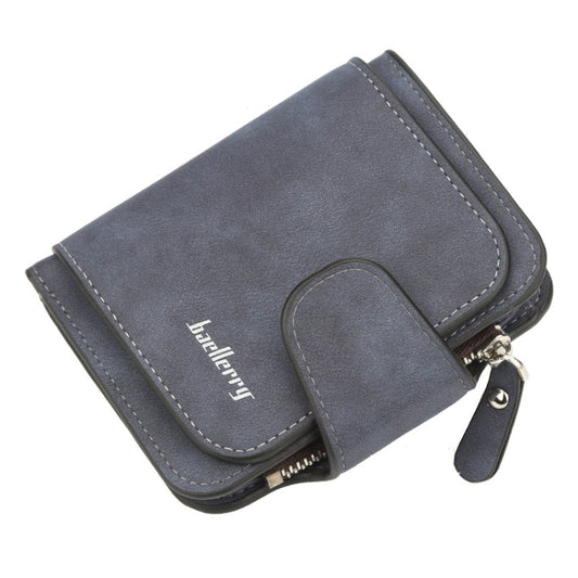 Baellerry Ladies Buckle Nubuck Leather Coin Purse Cute Small Fresh Student Wallet(Deep Blue)