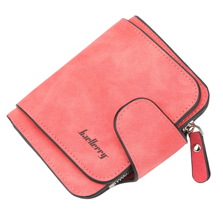 Baellerry Ladies Buckle Nubuck Leather Coin Purse Cute Small Fresh Student Wallet(Bright Red)