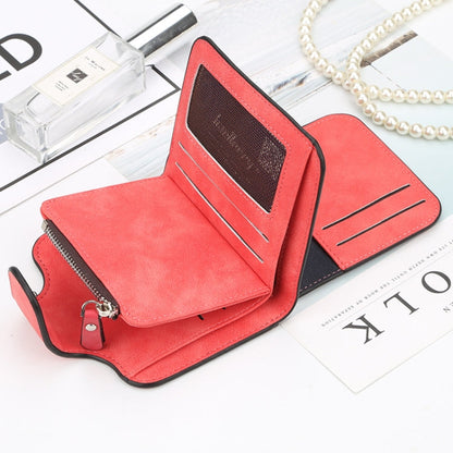 Baellerry Ladies Buckle Nubuck Leather Coin Purse Cute Small Fresh Student Wallet(Black)