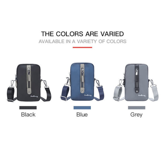 Baellerry Men Shoulder Bag Simple Casual Large Capacity Messenger Bag Business Zipper Wallet(Grey)