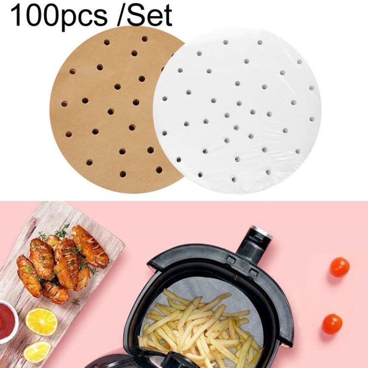 Air Fryer Special Paper Pad Grilled Meat Paper Oil Absorbed Paper, Color Random Delivery, Style: Round With Hole (19cm)