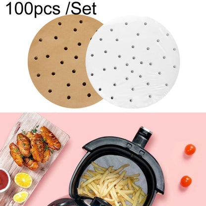 Air Fryer Special Paper Pad Grilled Meat Paper Oil Absorbed Paper, Color Random Delivery, Style: Round With Hole (19cm)