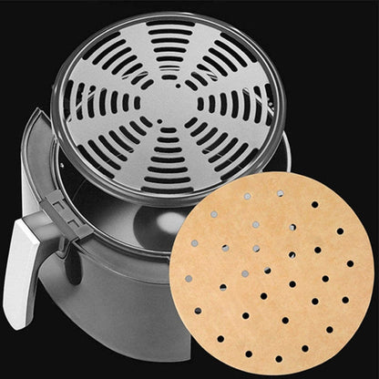 Air Fryer Special Paper Pad Grilled Meat Paper Oil Absorbed Paper, Color Random Delivery, Style: Round Without Hole (19cm)