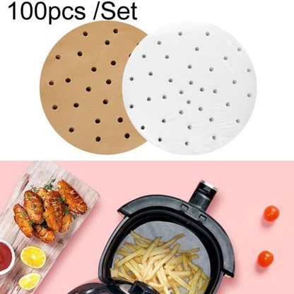 Air Fryer Special Paper Pad Grilled Meat Paper Oil Absorbed Paper, Color Random Delivery, Style: Round With Hole (23cm)