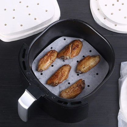 Air Fryer Special Paper Pad Grilled Meat Paper Oil Absorbed Paper, Color Random Delivery, Style: Round With Hole (25cm)