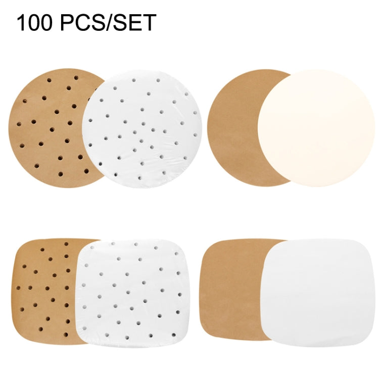 Air Fryer Special Paper Pad Grilled Meat Paper Oil Absorbed Paper, Color Random Delivery, Style: Square With Hole (18cm)