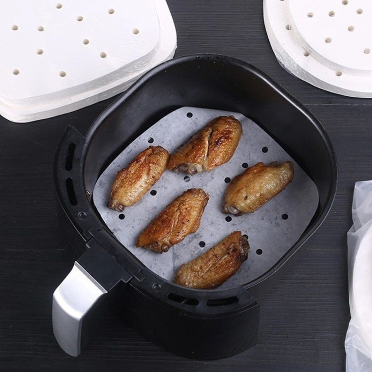 Air Fryer Special Paper Pad Grilled Meat Paper Oil Absorbed Paper, Color Random Delivery, Style: Square With Hole (18cm)