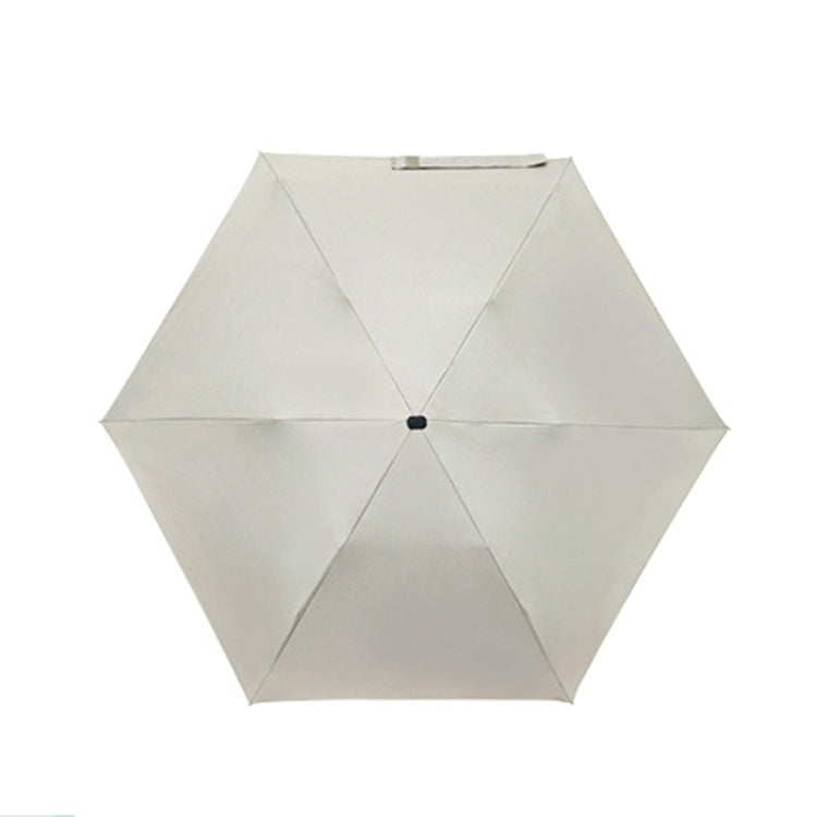 PARACHASE Mini Six Fold Bag Black Glue Sunside Sunscreen Anti-UV Sun Umbrella(Khaki)