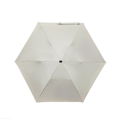 PARACHASE Mini Six Fold Bag Black Glue Sunside Sunscreen Anti-UV Sun Umbrella(Khaki)