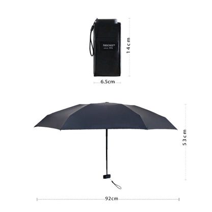 PARACHASE Mini Six Fold Bag Black Glue Sunside Sunscreen Anti-UV Sun Umbrella(Beige)