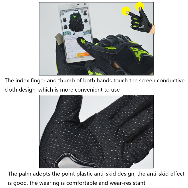 Gants de moto respirants à écran tactile MOTOCENTRIC 13-MC-010, Spécification : L (Gris)