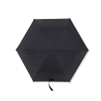 PARACHASE Carbon Fiber Light Portable Small Clever Black Glue Sunscreen Anti-UV Sun Umbrella(Black)