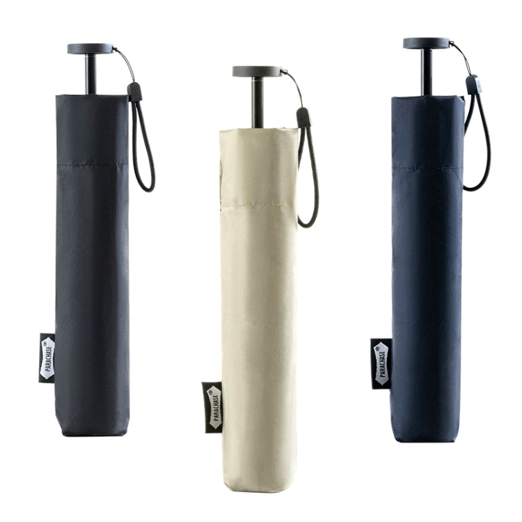 PARACHASE Carbon Fiber Light Portable Small Clever Black Glue Sunscreen Anti-UV Sun Umbrella(Khaki)