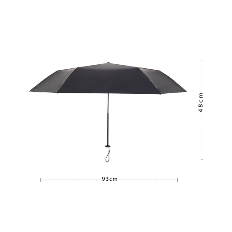 PARACHASE Carbon Fiber Light Portable Small Clever Black Glue Sunscreen Anti-UV Sun Umbrella(Black)