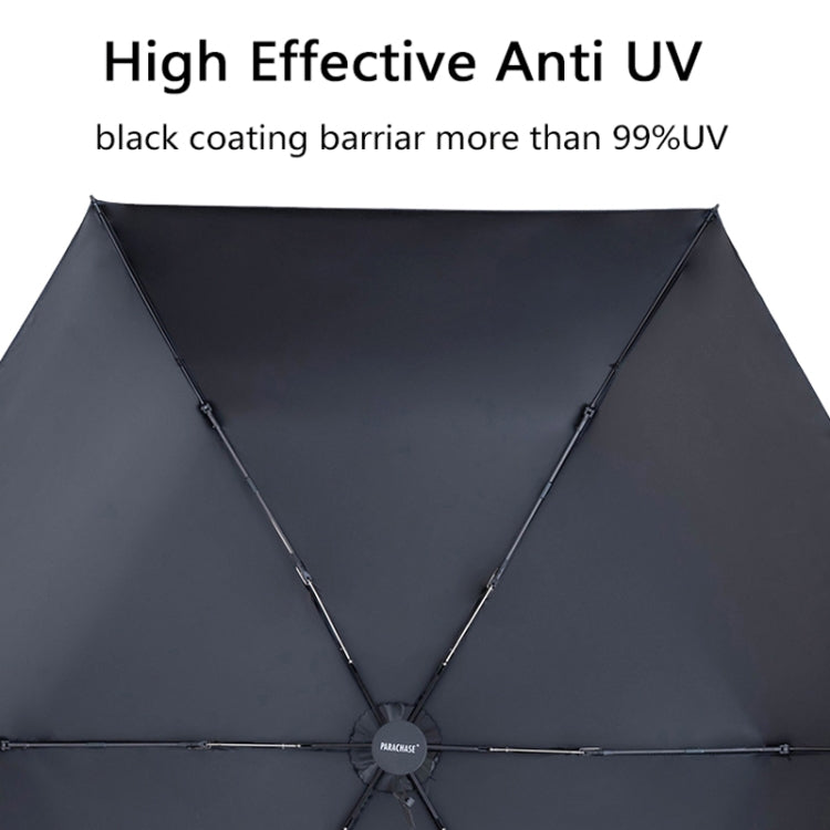Parapluie de soleil anti-UV PARACHASE en fibre de carbone léger, portable, petit et intelligent, avec colle noire (Bleu Marine)
