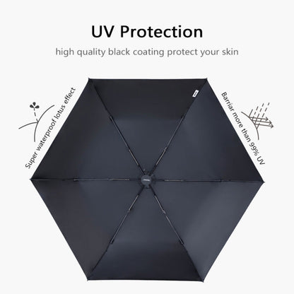 Parapluie de soleil anti-UV PARACHASE en fibre de carbone léger, portable, petit et intelligent, avec colle noire (Bleu Marine)