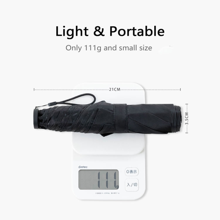 PARACHASE Carbon Fiber Light Portable Small Clever Black Glue Sunscreen Anti-UV Sun Umbrella(Khaki)