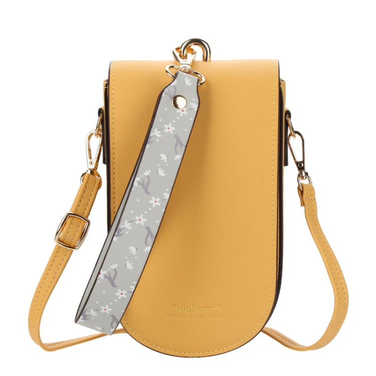 Baellerry Ladies Mobile Phone Bag Multi-card Clutch One-shoulder Diagonal Bag(Yellow)