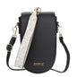 Baellerry Ladies Mobile Phone Bag Multi-card Clutch One-shoulder Diagonal Bag(Black)