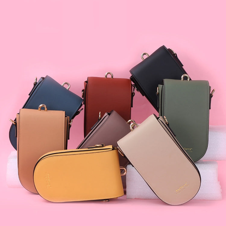 Baellerry Ladies Mobile Phone Bag Multi-card Clutch One-shoulder Diagonal Bag(Black)
