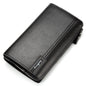 Baellerry Pochette Homme en Cuir PU Style Business Décontracté, Portefeuille Zippé Motif Litchi (Noir)